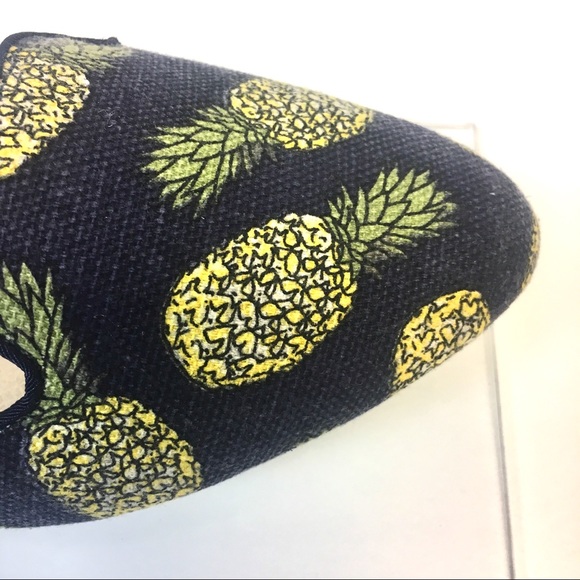 Last 2 Pineapple Print D’Orsay Flats Navy Yellow - Picture 4 of 8